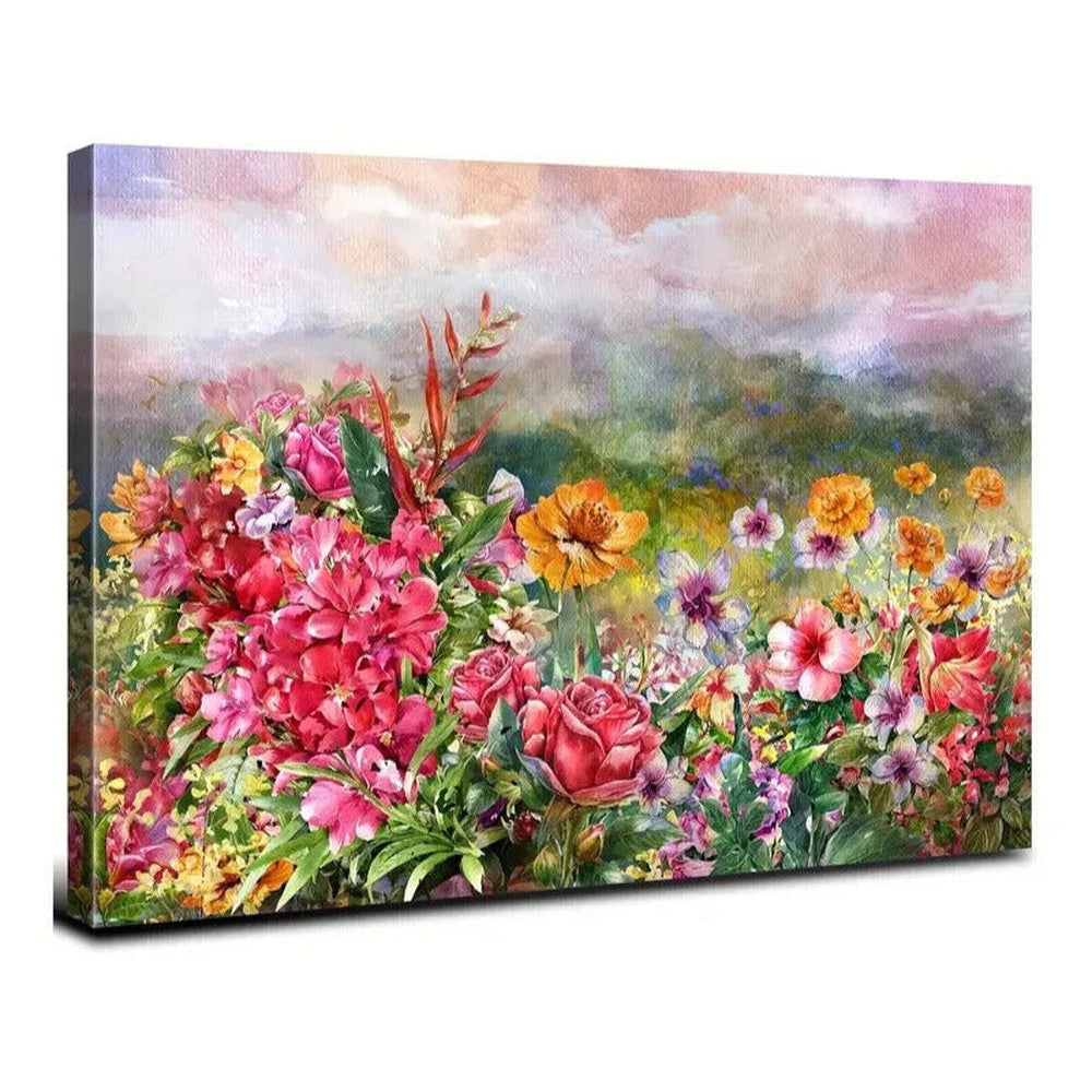 Beautiful Flowers In The Field Canvas Print Framed 11.8" x 15.7" Wall Art Home & Garden:Home Décor:Posters & Prints Style Your Walls